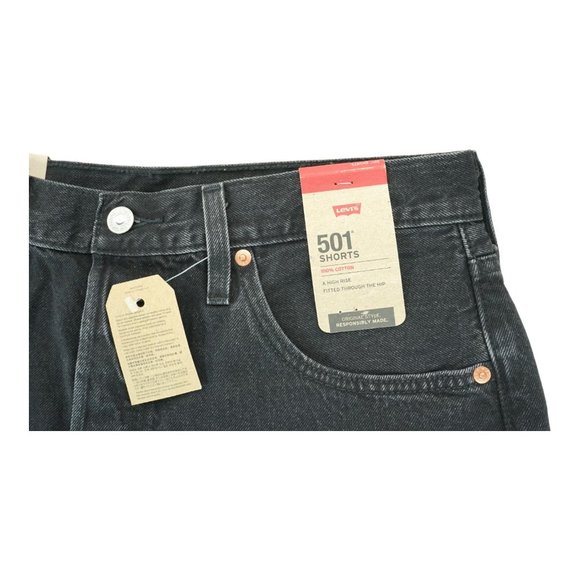 NWT Size 31 Levis 501 High Rise Black Distressed Jean Shorts - Picture 2 of 3